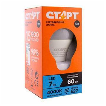 Лампа СТАРТ LED Шар 7Вт Е27 Холод, купить в rim.org.ru, гарантия на товар, доставка по ДНР