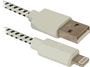 кабель DEFENDER (87471)ACH01-03T USB(AM)-Lighting 1m, пакет, купить в rim.org.ru, гарантия на товар, доставка по ДНР