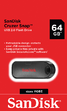 Флеш-драйв SANDISK 64GB USB Cruzer Snap (SDCZ62-064G-G35), купить в rim.org.ru, гарантия на товар, доставка по ДНР