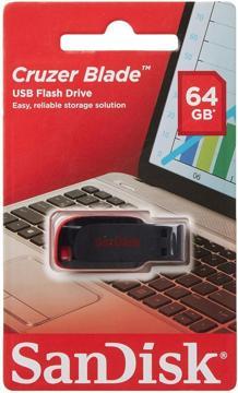 Флеш-драйв SANDISK 64GB USB Cruzer Blade (SDCZ50-064G-B35), купить в rim.org.ru, гарантия на товар, доставка по ДНР