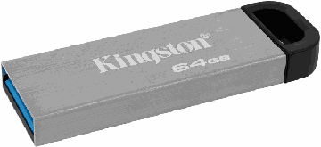 Флеш-драйв KINGSTON DT Kyson 64GB USB 3.2 Silver/Black, купить в rim.org.ru, гарантия на товар, доставка по ДНР