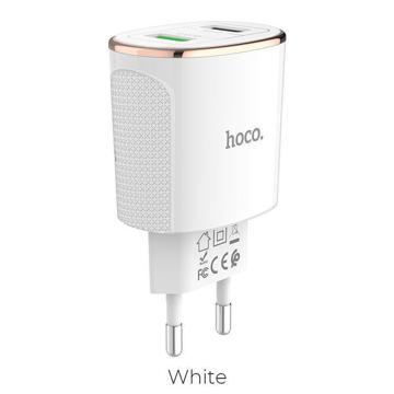 Зарядное устройство HOCO C60A 2USB 3.0A QC3.0 с IC (White), купить в rim.org.ru, гарантия на товар, доставка по ДНР