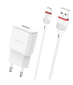Зарядное устройство BOROFONE BA48A micro USB (White), купить в rim.org.ru, гарантия на товар, доставка по ДНР