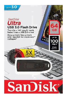 Флеш-драйв SANDISK Cruzer Ultra 64Gb USB 3.0 (SDCZ48-064G-U46), купить в rim.org.ru, гарантия на товар, доставка по ДНР