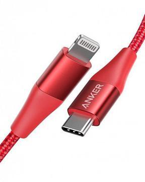 Кабель ANKER Powerline+ II USB-C to Lightning MFI 1,8м A8653 Red, купить в rim.org.ru, гарантия на товар, доставка по ДНР
