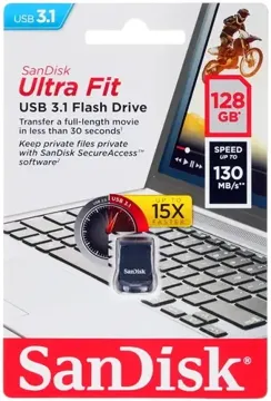 флеш-драйв SANDISK Cruzer Ultra Fit 128Gb USB 3.0, купить в rim.org.ru, гарантия на товар, доставка по ДНР
