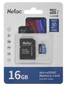 карта памяти NETAC P500 Eco 16GB MicroSDHC Class10 UHS-I, купить в rim.org.ru, гарантия на товар, доставка по ДНР