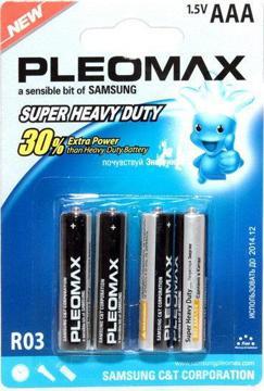 Батарейка PLEOMAX R03 блистер 1x4 шт, купить в rim.org.ru, гарантия на товар, доставка по ДНР