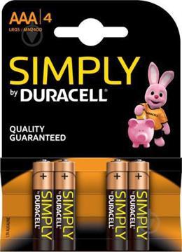 Батарейка DURACELL SIMPLY LR03 MN2400 1x4 шт., купить в rim.org.ru, гарантия на товар, доставка по ДНР