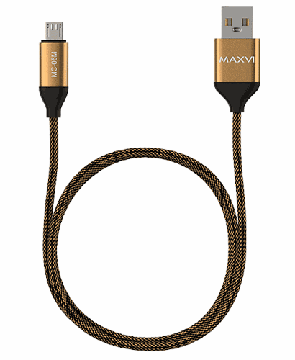Кабель передачи данных MAXVI MC-06M USB - microUSB 2 gold, купить в rim.org.ru, гарантия на товар, доставка по ДНР