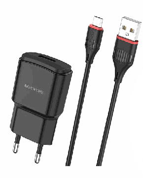Зарядное устройство BOROFONE BA48A micro USB черный (Black), купить в rim.org.ru, гарантия на товар, доставка по ДНР