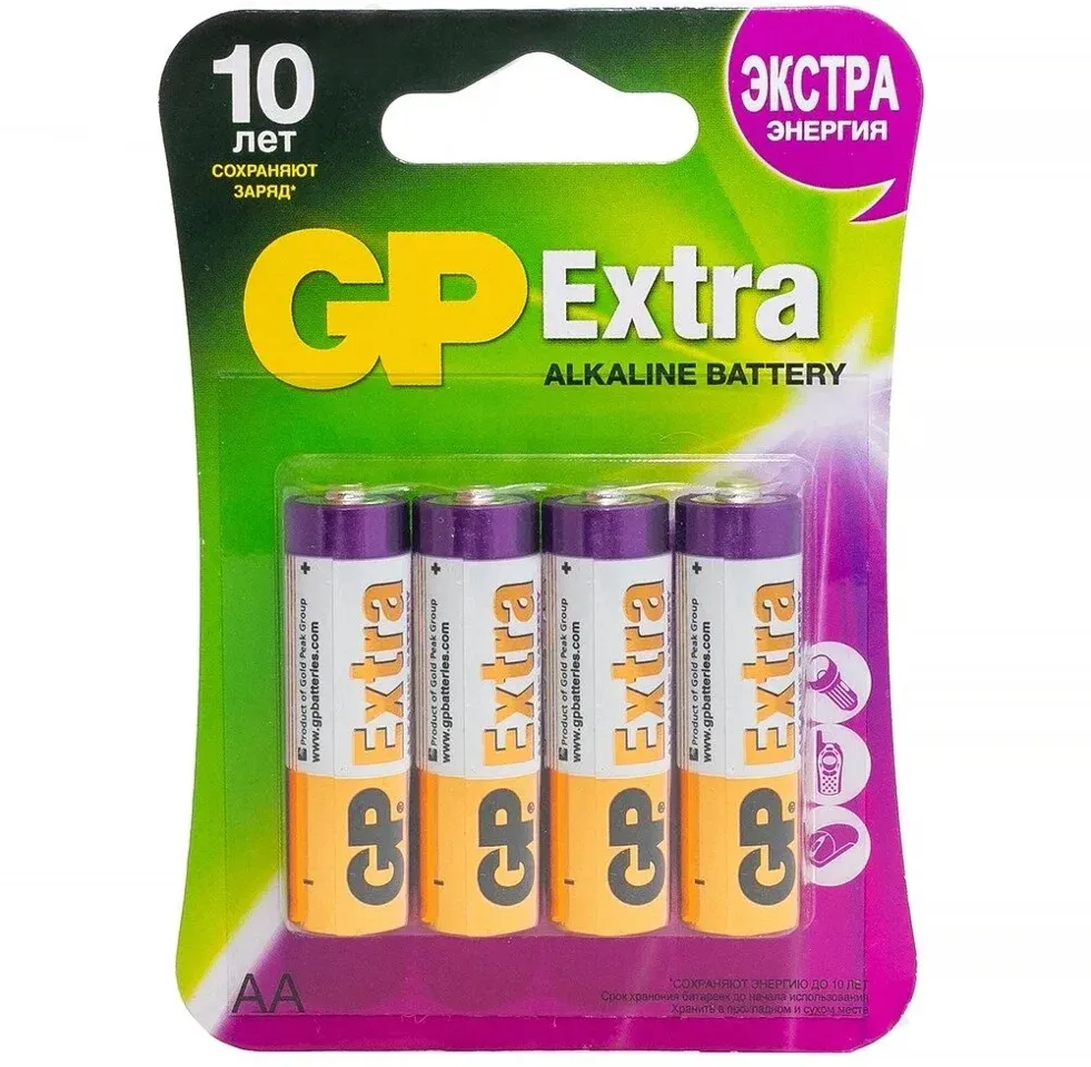 Купить Батарейка GP Alkaline Extra 15AX CR4 AA в ДНР.