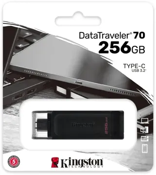 Флеш-драйв KINGSTON DT70 256GB, Type-C, USB 3.2, купить в rim.org.ru, гарантия на товар, доставка по ДНР