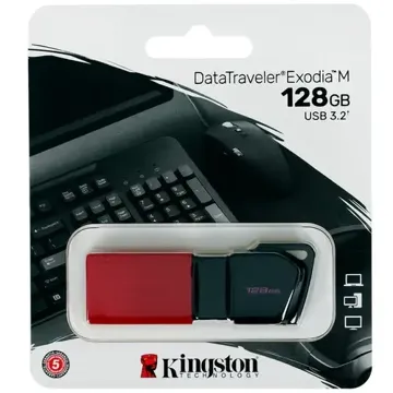 Флеш-драйв KINGSTON DT Exodia M 128GB USB 3.2 Black Red, купить в rim.org.ru, гарантия на товар, доставка по ДНР