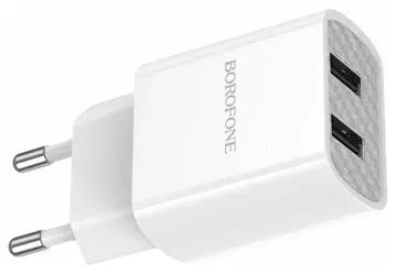 Зарядное устройство BOROFONE BA53A 2USB 2.1A (White), купить в rim.org.ru, гарантия на товар, доставка по ДНР
