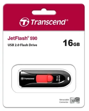 флеш-драйв TRANSCEND JetFlash 590 16GB Black, купить в rim.org.ru, гарантия на товар, доставка по ДНР