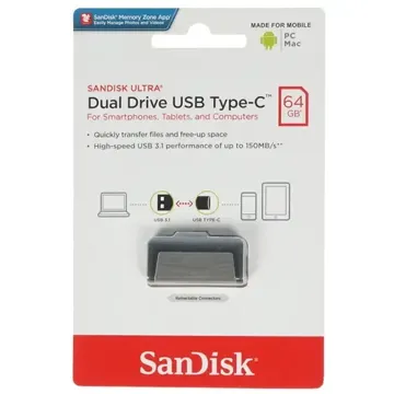 флеш-драйв SANDISK 64GB Type-C Ultra Dual Drive Go (SDDDC3-064G-G46), купить в rim.org.ru, гарантия на товар, доставка по ДНР