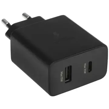 Сетевая зарядка SAMSUNG EP-TA220 35W Charger Duo USB-C+USB Black, купить в rim.org.ru, гарантия на товар, доставка по ДНР