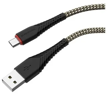 Кабель BOROFONE BX25 USB 2.4A micro USB черный, купить в rim.org.ru, гарантия на товар, доставка по ДНР
